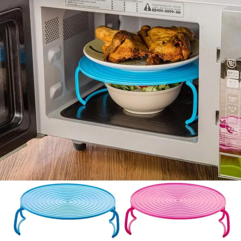 Multifunction Insulated Heating Tray Microwave Double Plate Stacker Food Splatter Cover Foldable Steaming Tray Kitchen Supplies