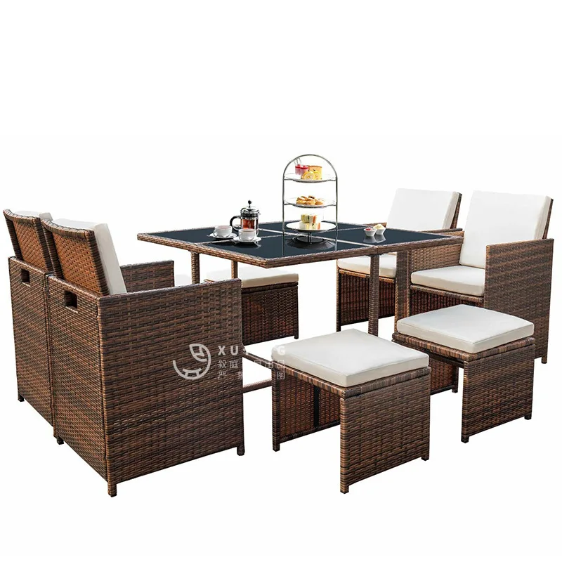 Balcony outdoor rattan chairs five-piece set outdoor leisure coffee table courtyard hand-woven back chair
