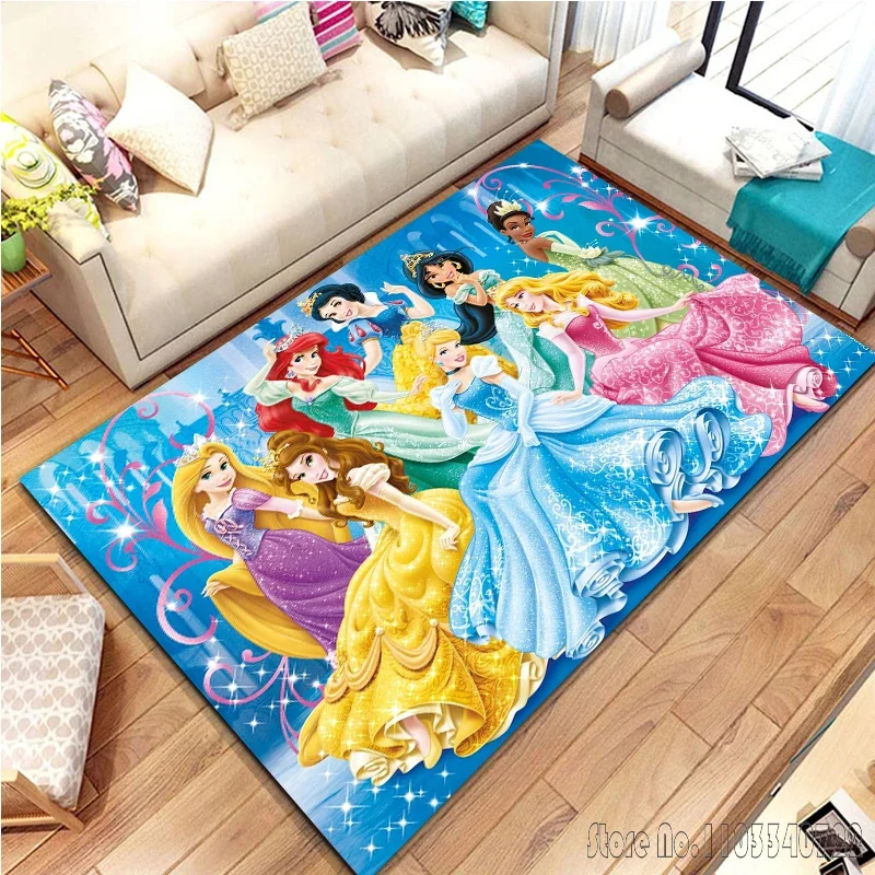 Disney Princess Pattern Large Area Rug Carpets 80x120cm Decor for Bathroom Kids Floor Mat Living Room Children's Bedroom Sofa