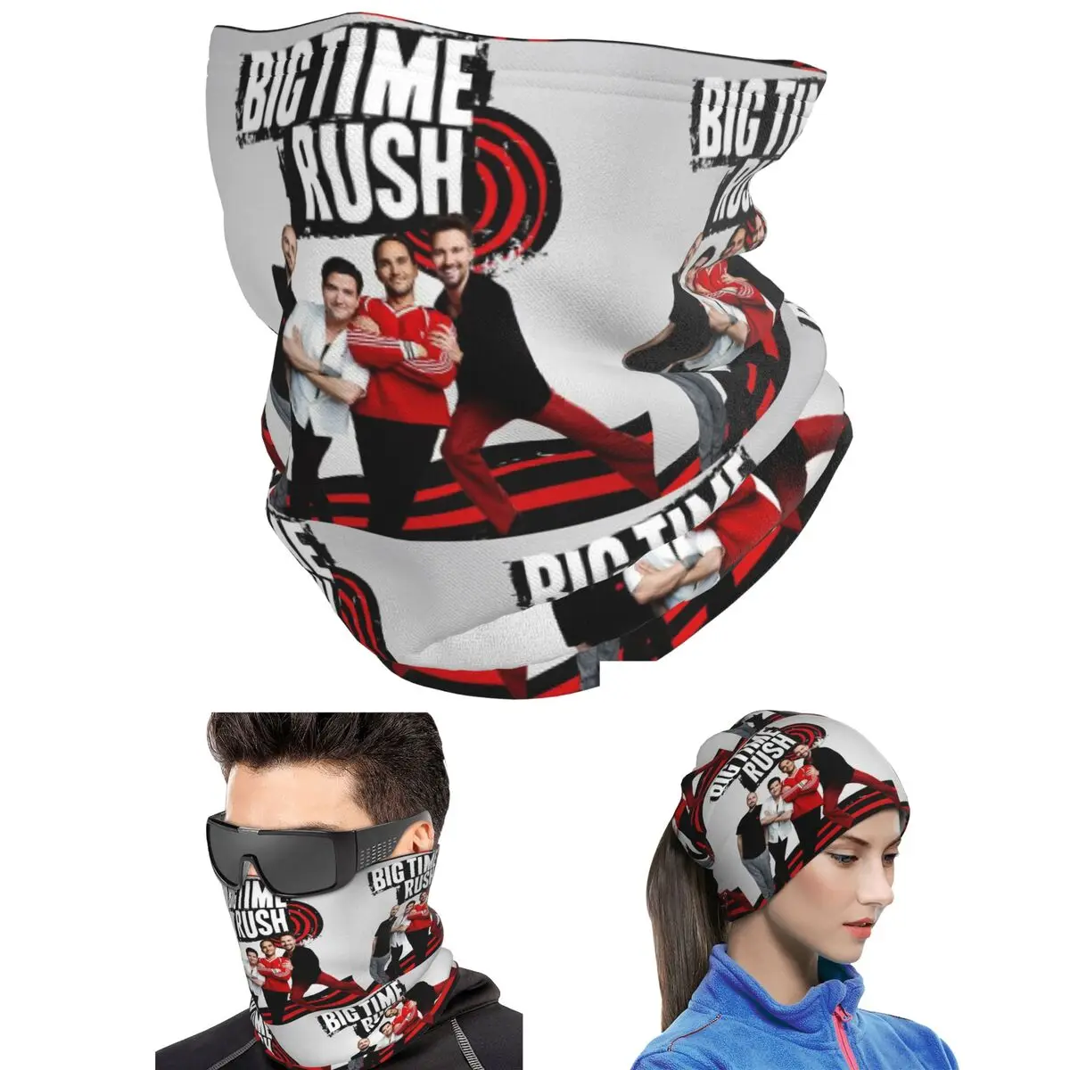 Big Time Rush BTR Band Music Bandana Neck Gaiter Printed Wrap Scarf Warm Balaclava For Men Women Adult Winter