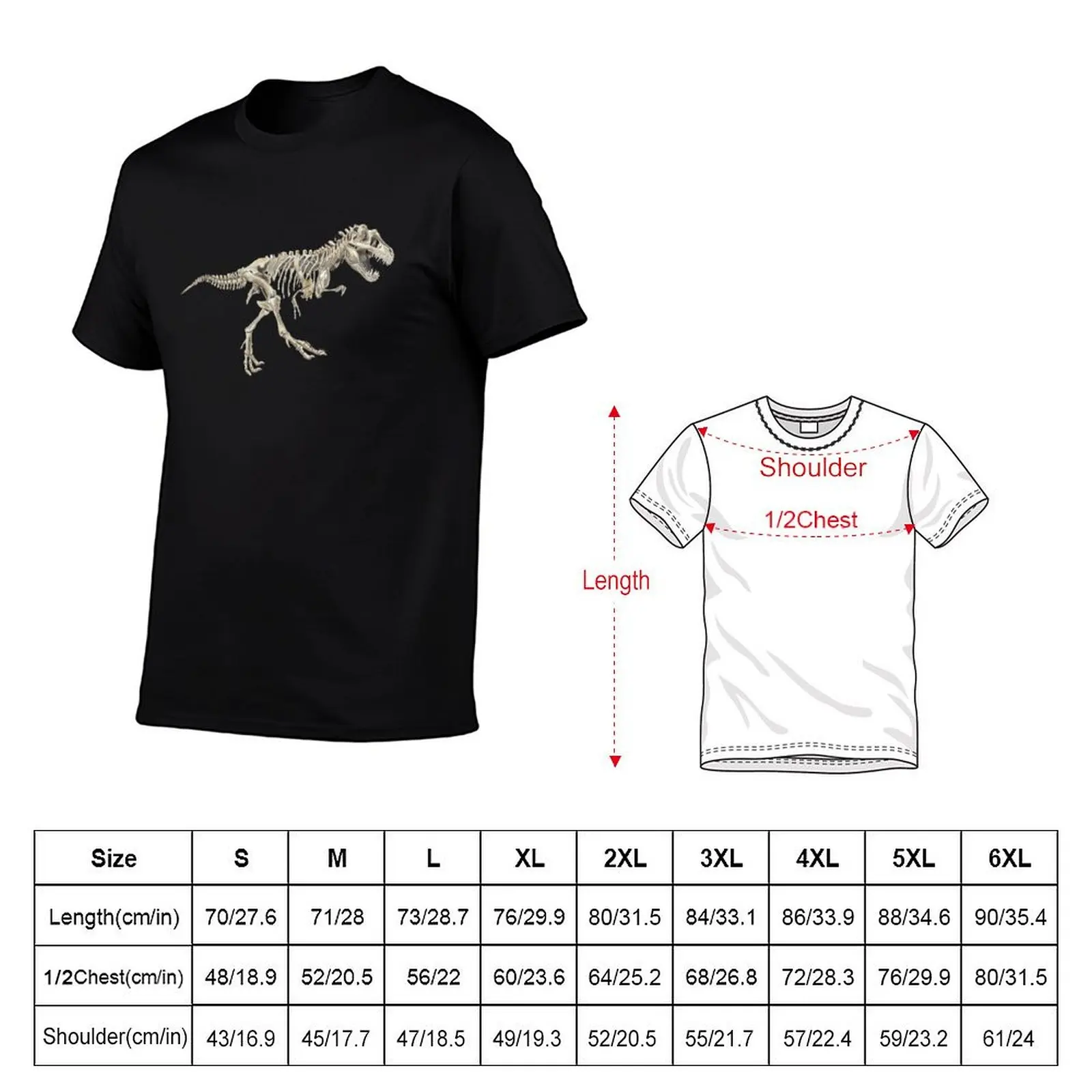 Tyrannosaurus Rex Skeleton T-Shirt cute tops Blouse street wear mens champion t shirts