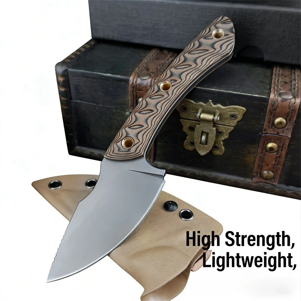 

EDC Fixed Blade Knife 8Cr13MoV Steel G10 Non-slip Handle Outdoor Multi-hunting Camping Tool for Everyday Carry Holiday Gifts