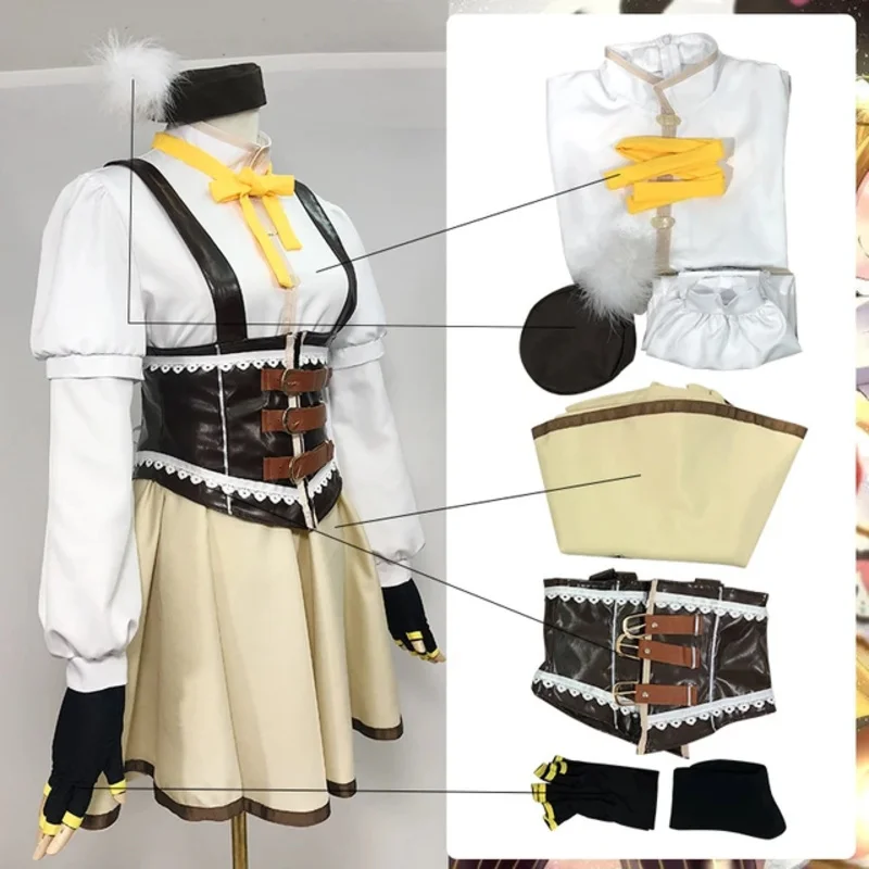 2025 Anime nuevo Puella Magi Madoka Magica Tomoe Mami disfraz Cosplay conjunto completo sombrero calcetines ☆ ★ ee ☆ ★