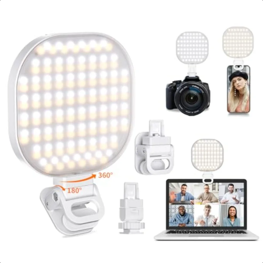 

142 LED Selfie Light for Phone Eagerey High Power Rechargeable Clip Fill Light Portable with 3 Light Modes 10 Brightn Levels Co