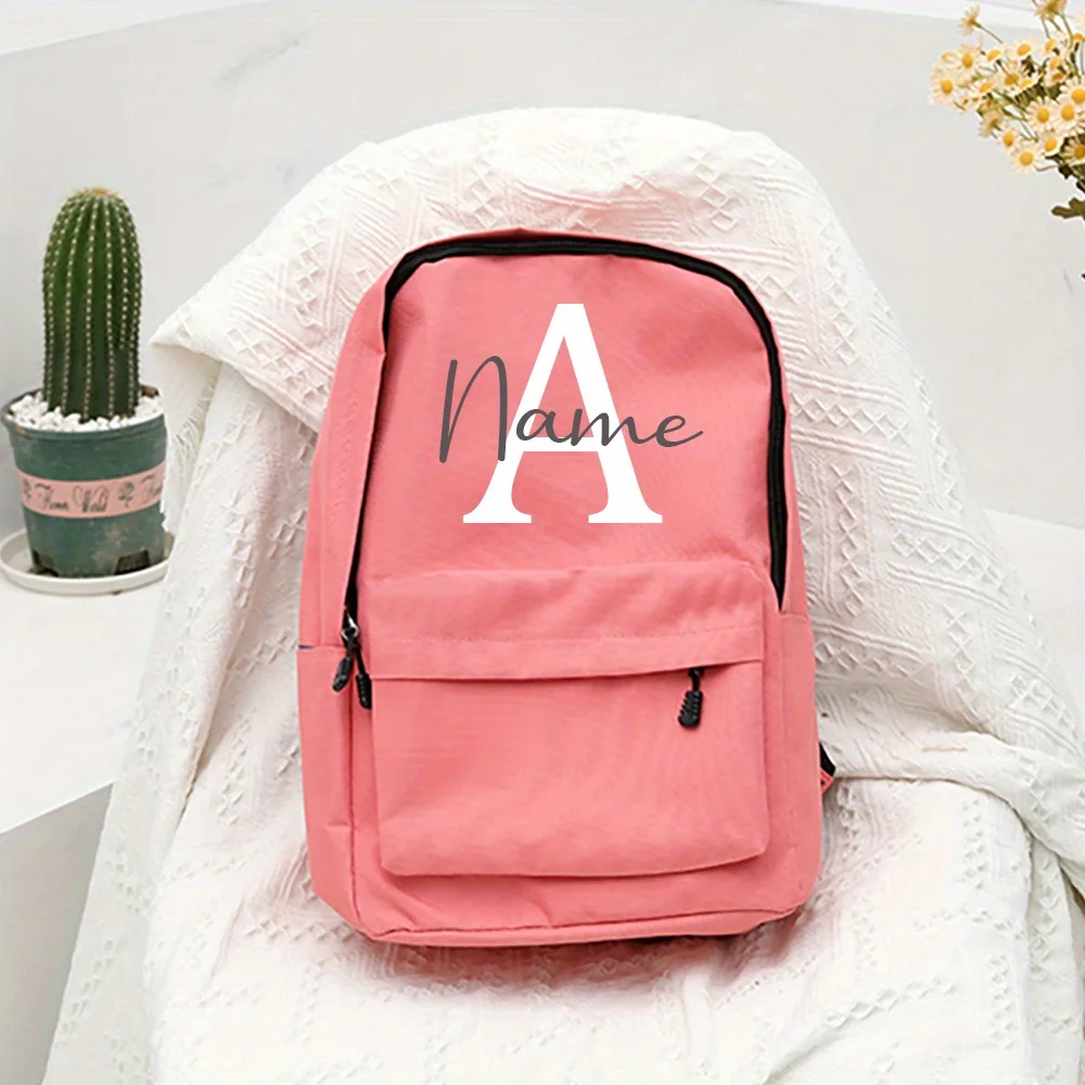 Personalized Initial with Name Girls Backpack Nursery Child Pre School Rucksack Students  Bag Backbag Kids Back To School Gift