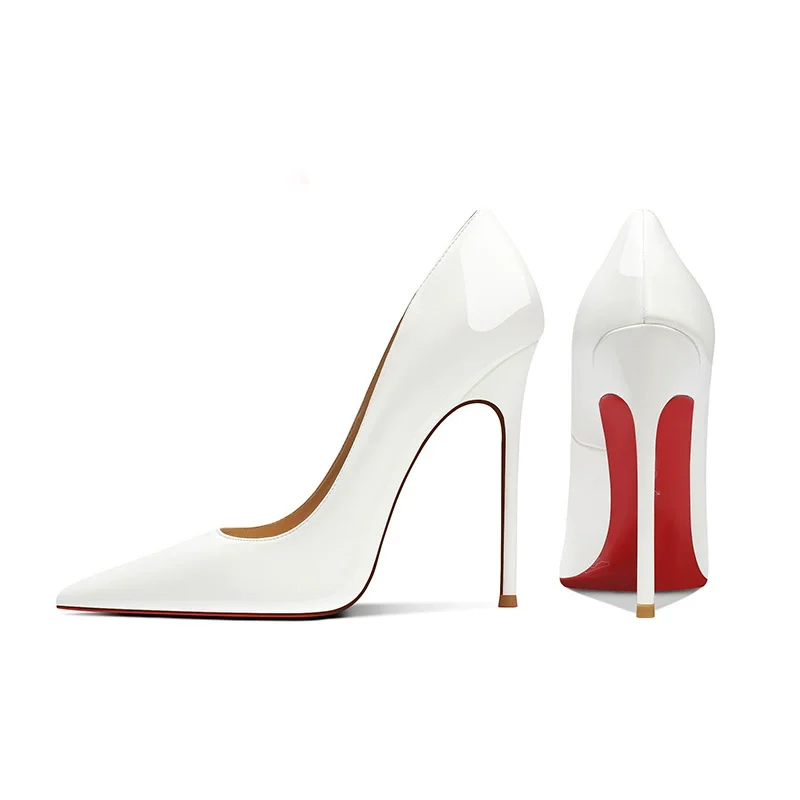 25 new luxury red-soled high heels, 12cm, 13cm pointed-toe stiletto pumps, elegant and sexy party and wedding shoes