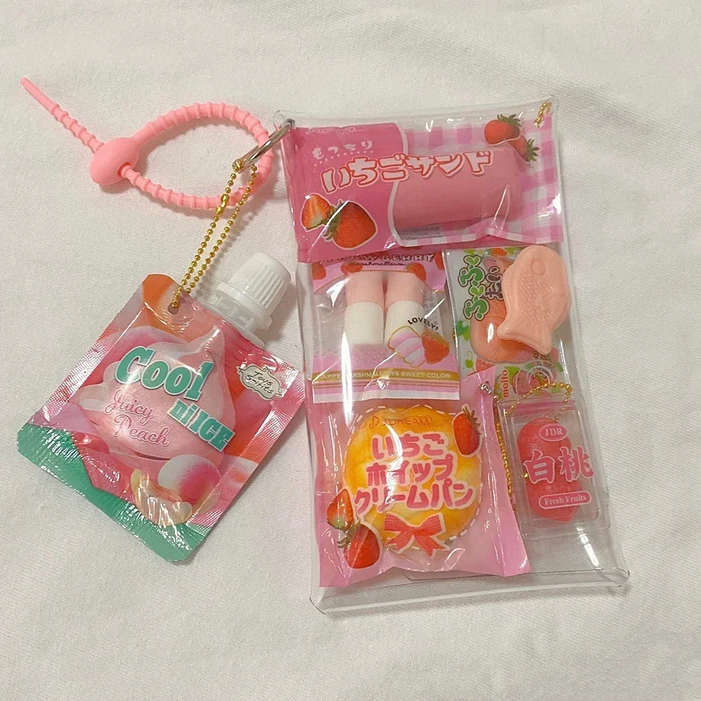 Capsule Toy Squishy Combo Snack Bread Food Toy Simulation Food Stress Relax Hand Relax Keychain Bag Charm Accessories