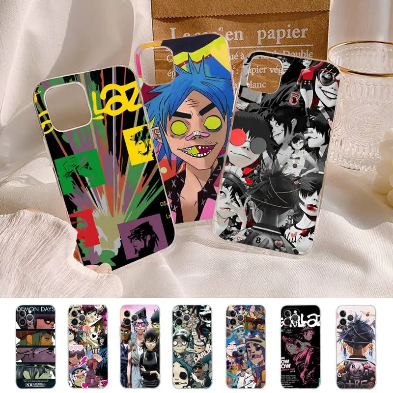 gorillaz Phone Case For iPhone 14 13 12 11 Pro Max XS X XR SE 2020 6 7 8 Plus Mini Transparent Shell