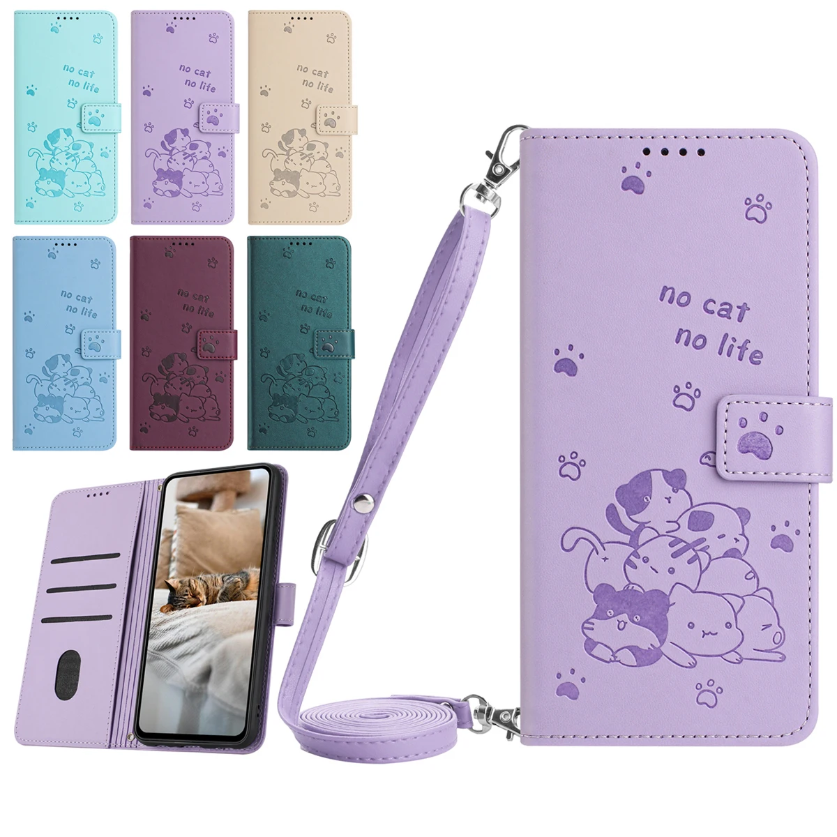 

Флип-кожаный чехол для телефона TECNO Spark 30C 30 Pro 20C 20 Pro Plus Go 1 1S 2025 2024, чехлы на плечо с котенком