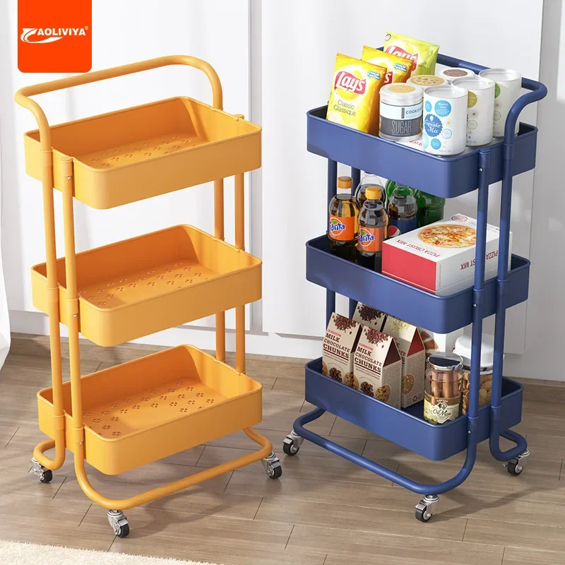 Aoliviya Trolley Rack Floor Multi-Storey Bathroom Toilet Living Room Storage Trolley Kitchen Crack Storage Rack