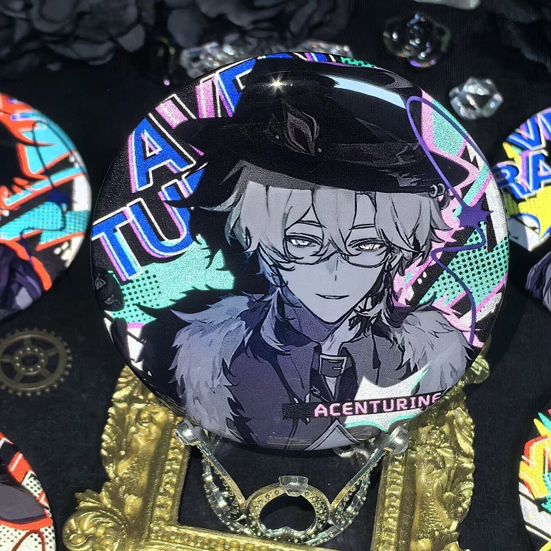 1PC Anime Games Honkai: Star Rail Boothill Aventurine Reflection Badges  Jewelry Collar Brooches Accessories Gifts For Friend