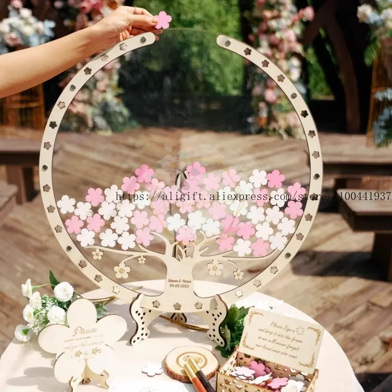 

Свадебная фоторамка, книга для подписи, вывеска с вишневым деревом на столе, доска для подписи, вечеринка по случаю дня рождения, свадебное украшение