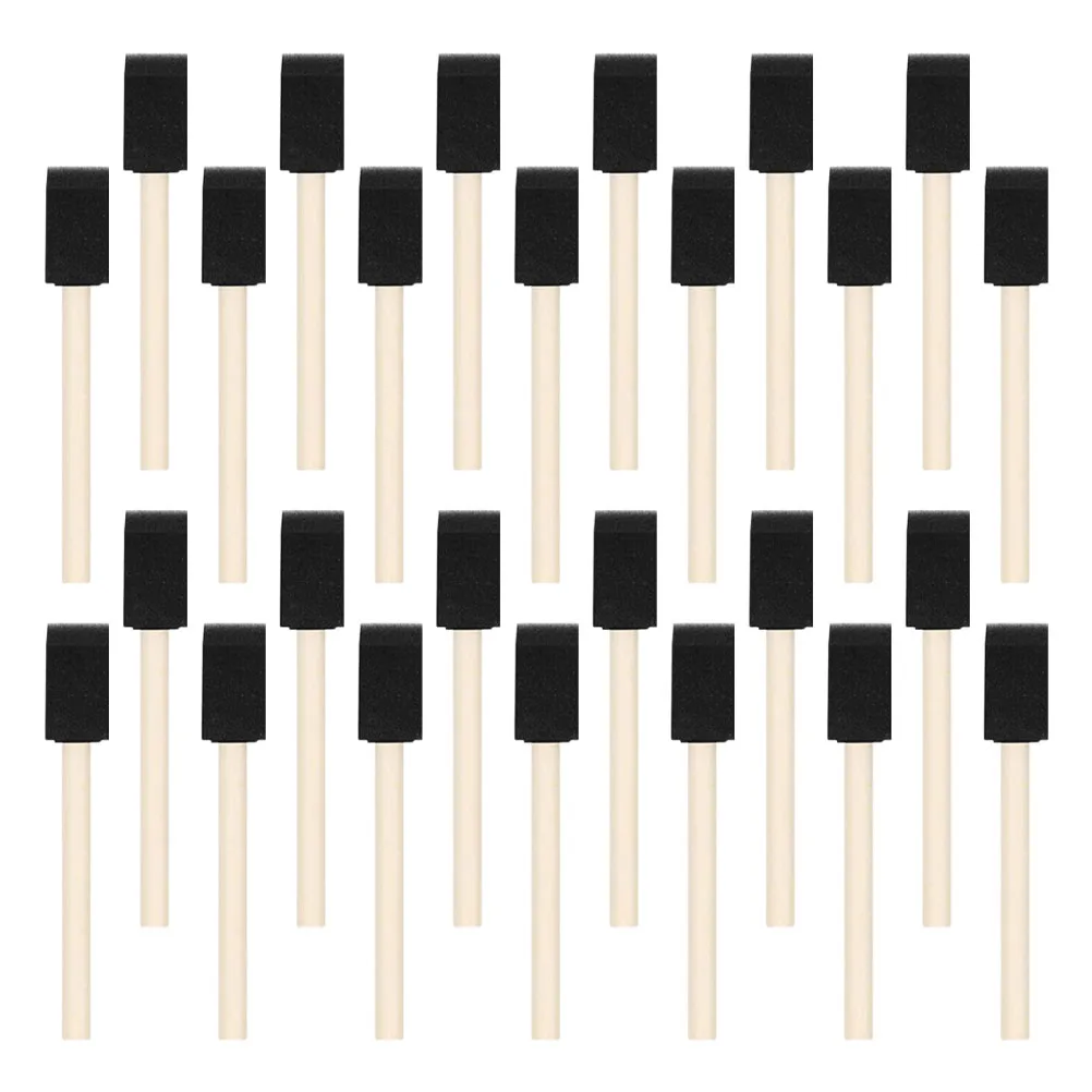

40pcs Foam Paint Brush Sponge Painting Brushes Wood Handle Durable Drawing Tools For Oil Watercolor Acrylic Crafts Diy Painting