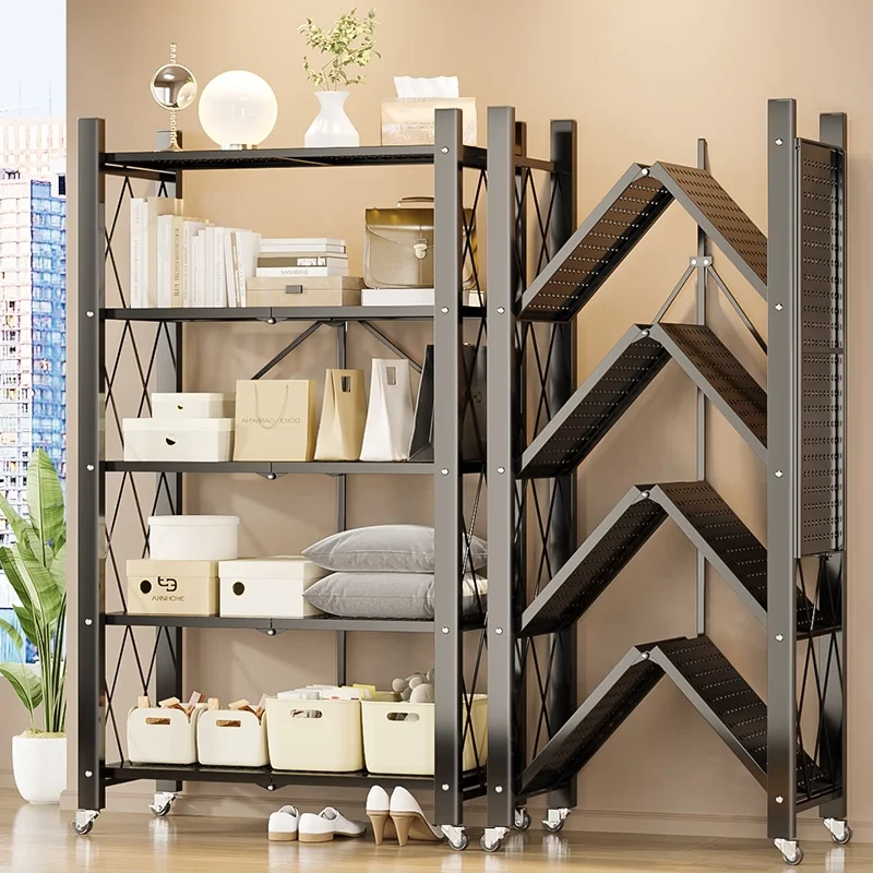 stylish-deluxe-edition-multi-layer-metal-foldable-storage-shelf-living-room-rolling-trolley-kitchenware-storage-rack-with-wheels