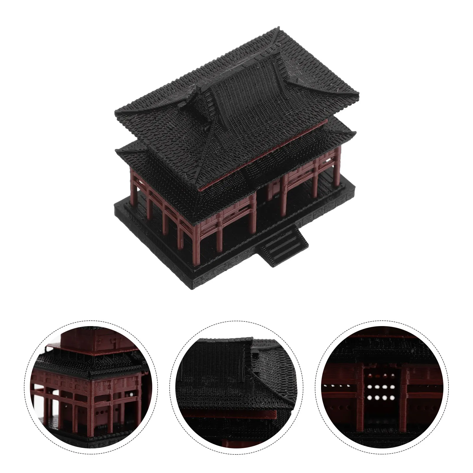 

Vintage Mini Building 2.1X1.9X1.5Inch Micro Landscape Pavilion Fish Tank Decoration Handmade Chinese Style Aquarium Ornament
