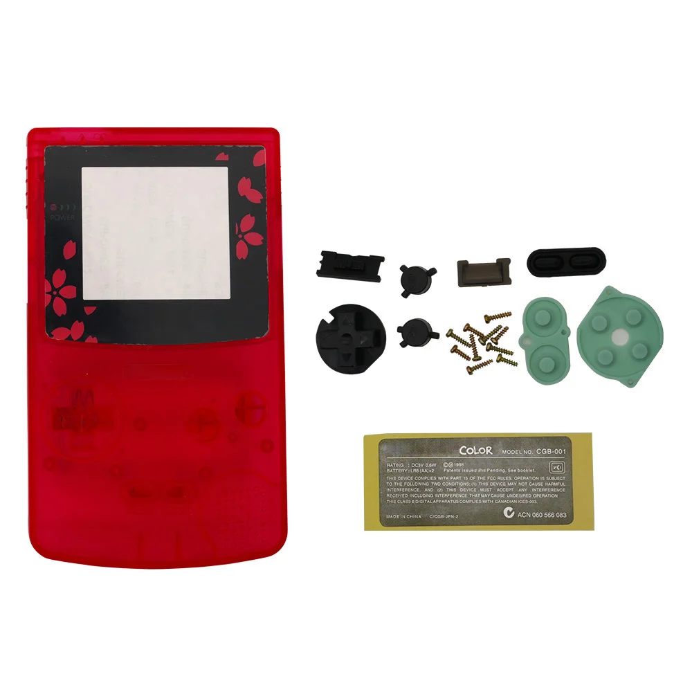Новый высококачественный пластиковый оригинальный корпус для Game Boy, сменный цветной корпус с кнопкой, проводящий клей и наклейки