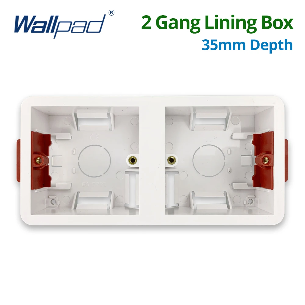 Wallpad 2 Gang Dry Lining Box do płyt gipsowo-kartonowych Płyta gipsowo-kartonowa Płyta gipsowo-kartonowa Głębokość 35 mm Skrzynka rozdzielcza ścienna Gniazdo ścienne Kaseta