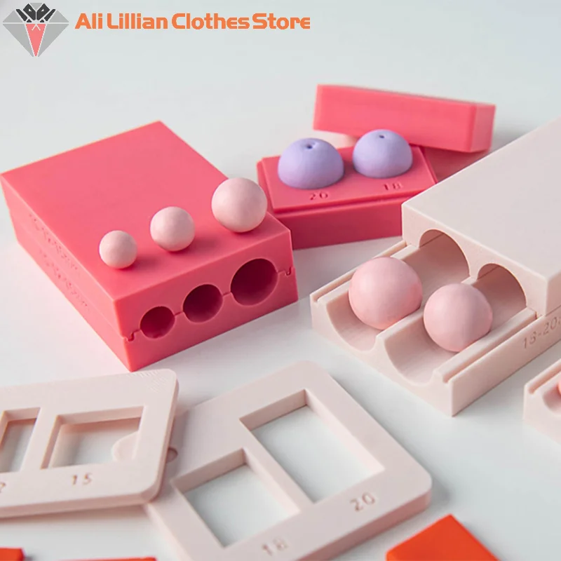 Forma e cortador de esfera de argila 4-15mm, faça você mesmo, multi-tamanho, fabricante de bola de argila de polímero, molde de bola de rolamento para brincos, colares, joias