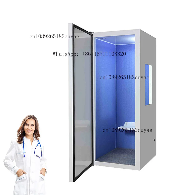 IN-1212 Modern Eco-Friendly Durable Professional Single Door Aluminum Alloy Frame Adjustable Height Sound Booth for Hospital ENT