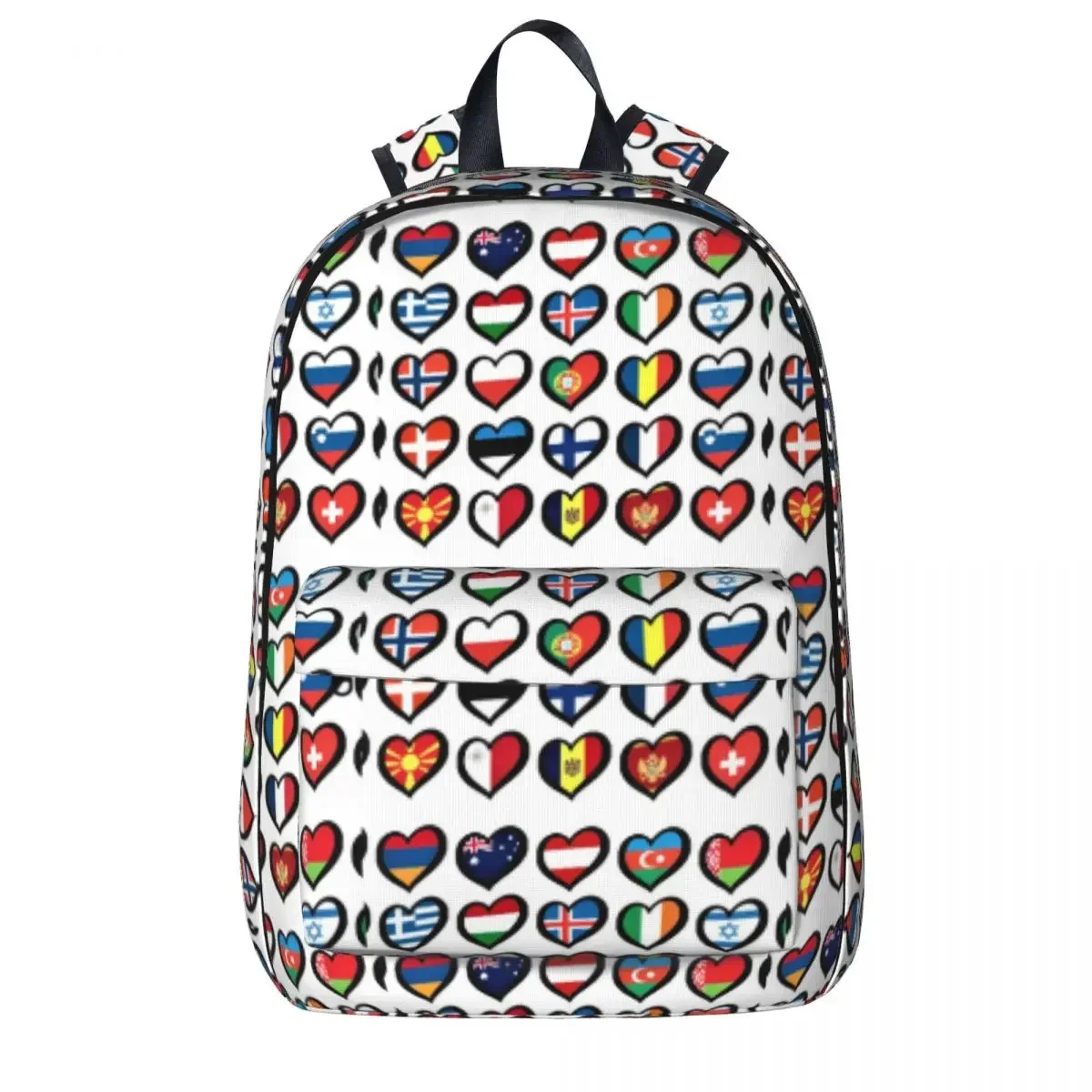 

Eurovision Song Contest Flags Hearts Backpacks Student Book bag Shoulder Bag Laptop Rucksack Fashion Travel Rucksack School Bag