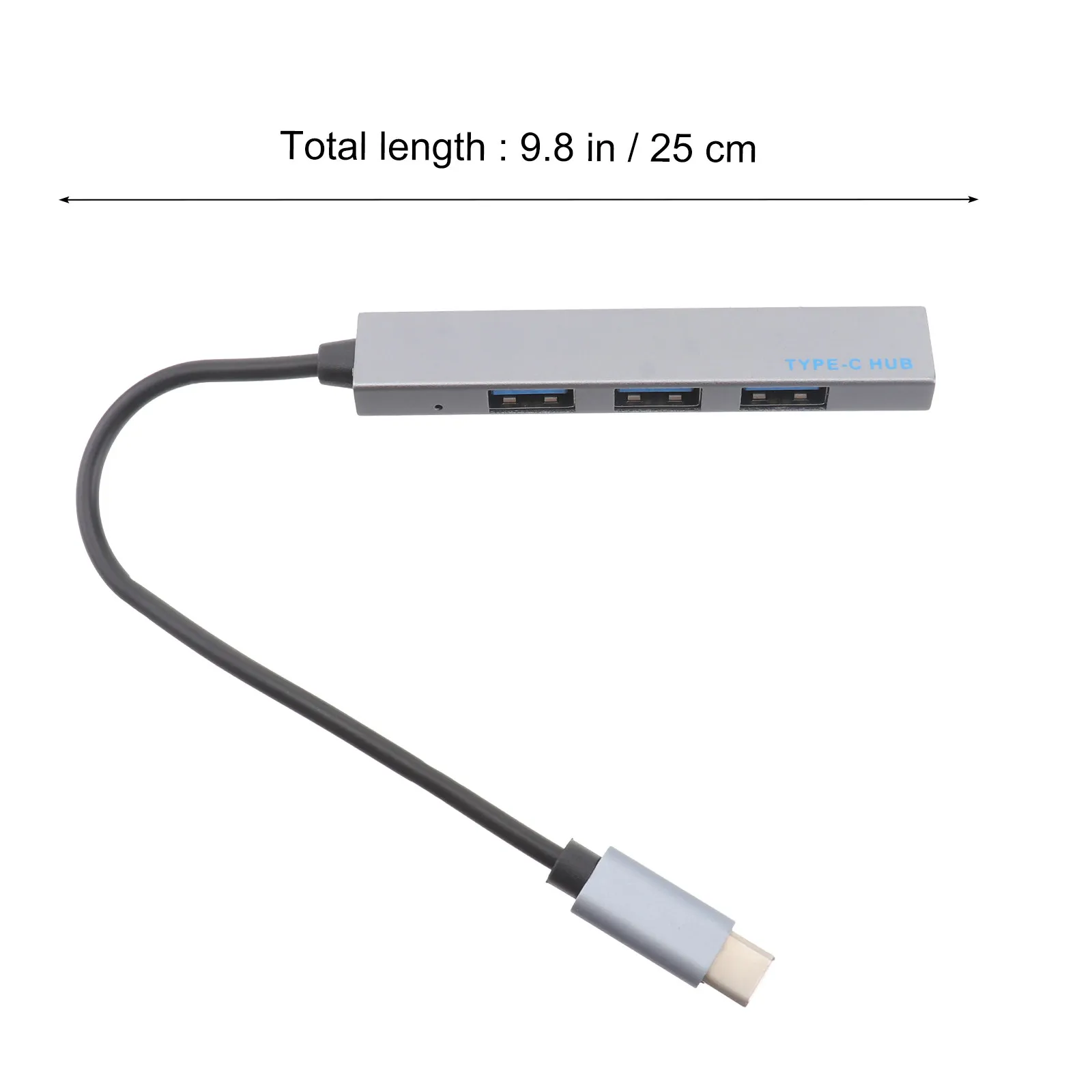 4-Port USB Hub Type-C to USB 2.0 Multifunction Data Dock Portable Ultra-Thin Alloy Hub for Laptop Expansion Plug and Play Otg
