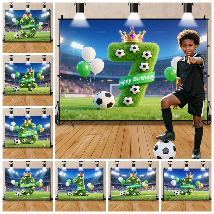 

​​Soccer Field Stadium Backdrop For Boys Birthday Party Photo Booth Baby Shower Kids Portrait Photography Background Props​​