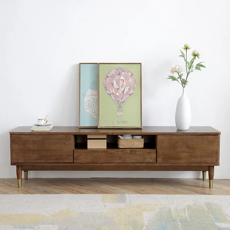 

Простые подставки под телевизор для гостиной, бытовые многофункциональные аудиовизуальные напольные подставки под телевизор, скандинавская мебель из цельного дерева, шкаф JTT