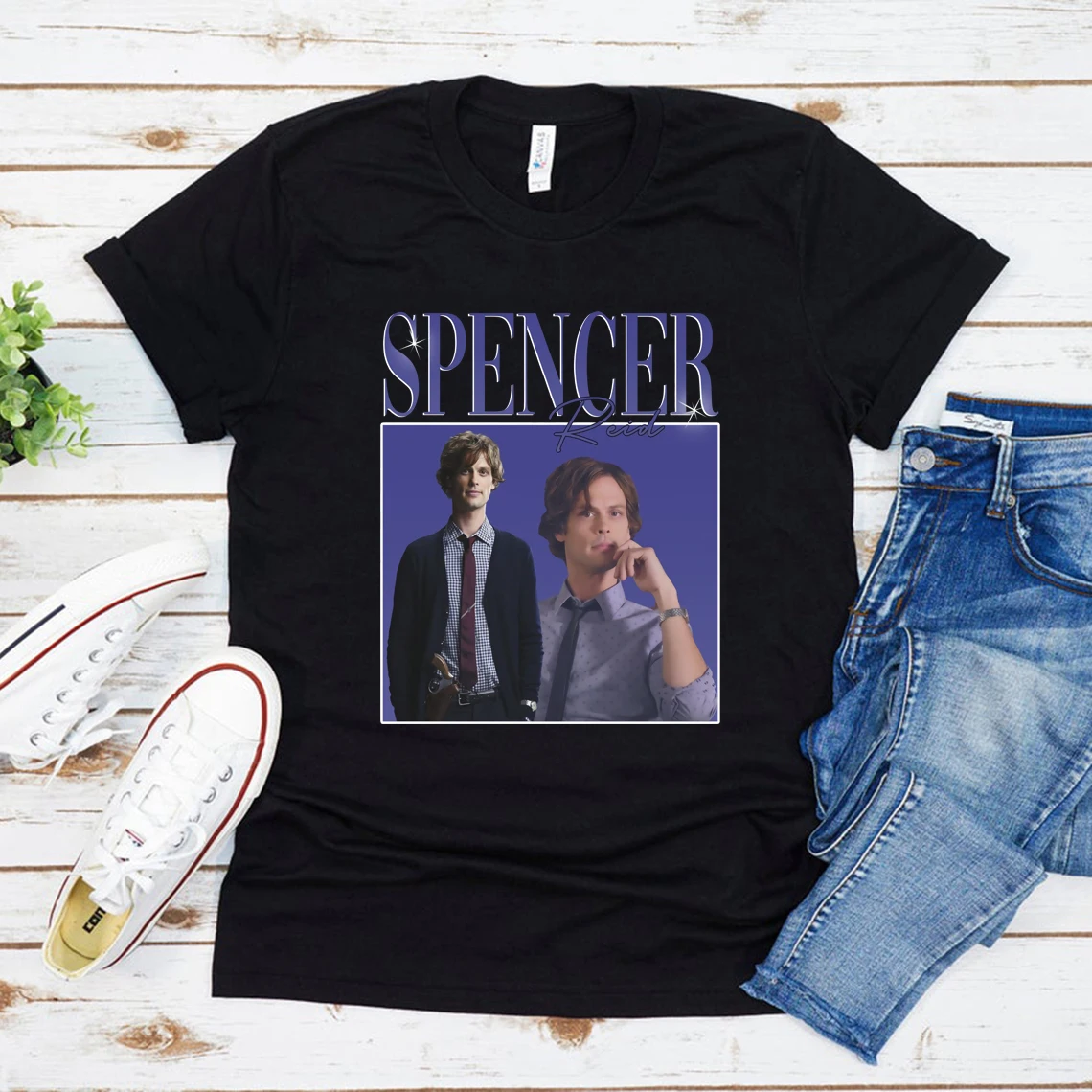 Vintage Spencer Reid Homage T Shirt Criminal Minds TV Series Shirt Retro Women Clothes Short Sleeve Tshirt Casual Tops Tee