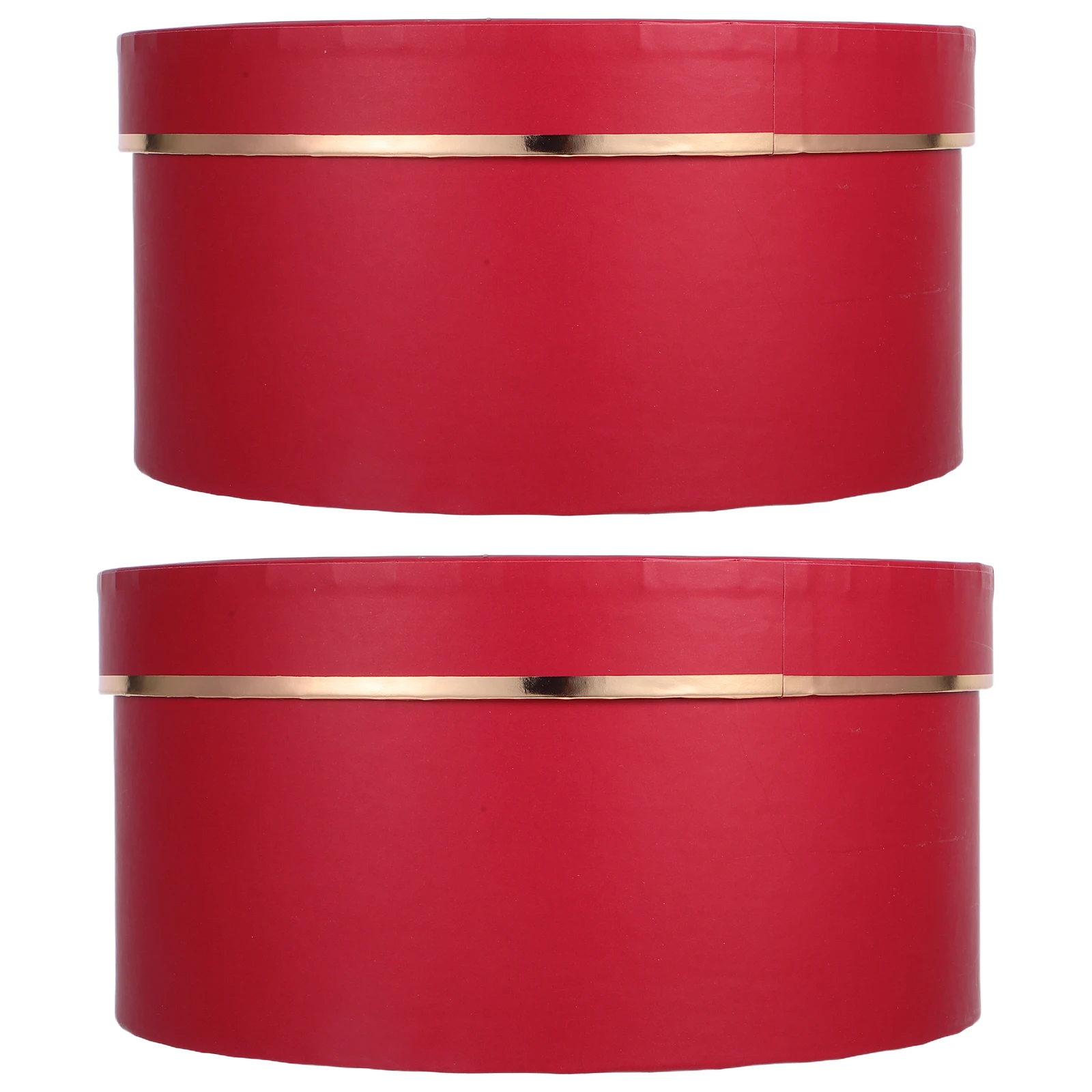 

2pcs Round Window Gift Boxes Pvc Transparent Flower Packaging For Valentine'S Day Bouquet Holder With Lid Floral Arrangement Box