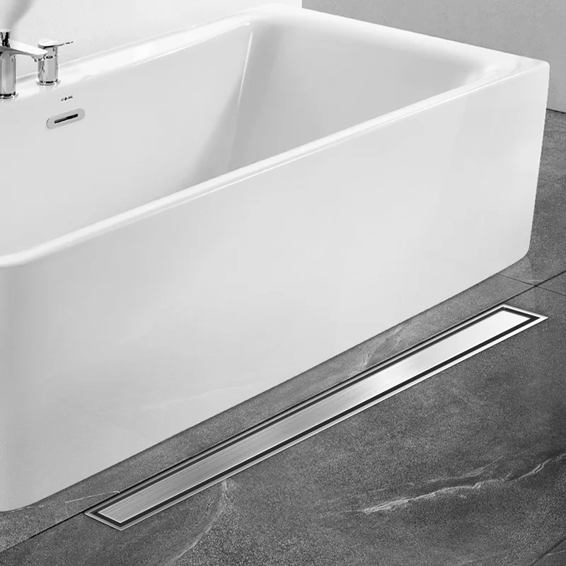Stainless steel floor drain 304 thickened shower room large displacement deodorant floor drain hotel bathroom rectangular floor