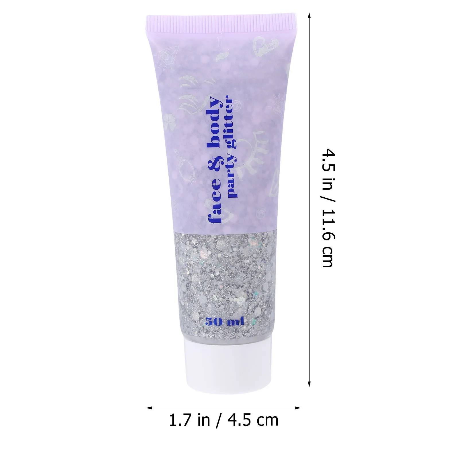50 ml glittergel voor lichaamsgezichtshaar Glinsterende vloeibare glans Vrouwen Festival Make-up Sparkle Effect Body Glitter Gel