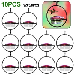Circular Hanging Hummingbird Feeder Attract Birds Outdoor Humming Bird Feeder Ant BEE Proof with Red Plastic Bowl for Backyard