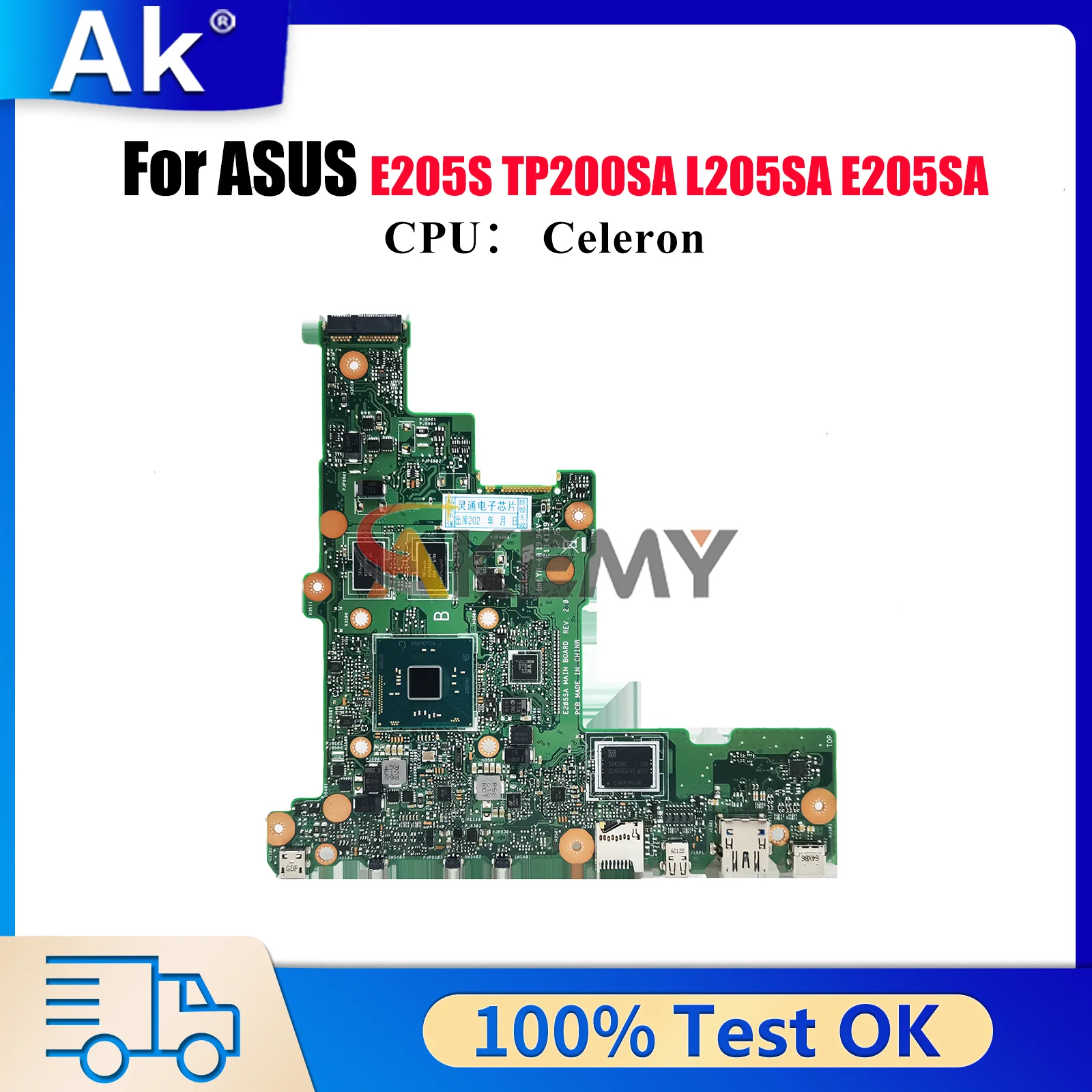 

E205SA Материнская плата для ноутбука ASUS EeeBook E205S TP200SA E205SA E205S L205SA Материнская плата для ноутбука с процессором Celeron 104% протестирована ОК