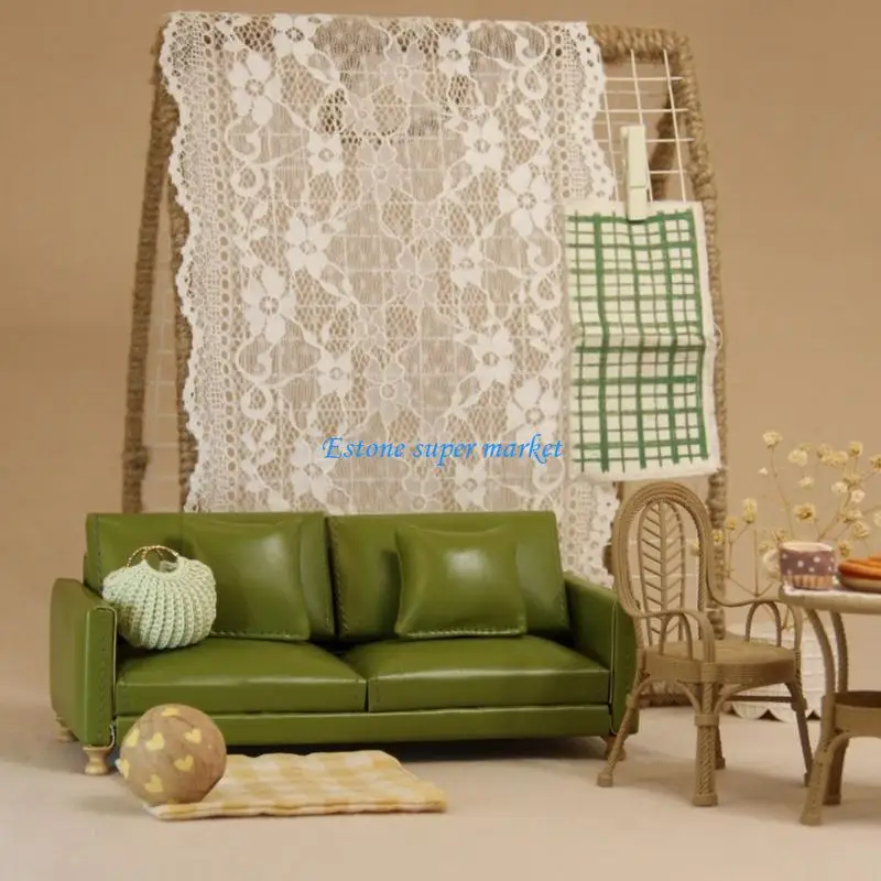 090B Room Sofa 1/12 Scale Dollhouses Furniture Soft Fabric Set