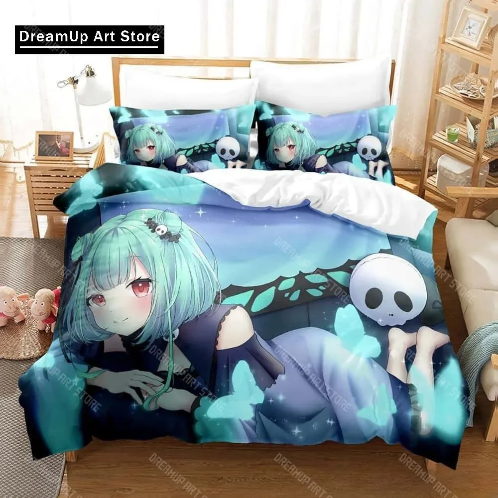 

Комплект постельного белья с 3d принтом аниме Kawaii Girls Uruha Rushia Single Twin Full Queen King Size, комплект постельного белья для взрослых и детей, комплекты пододеяльников для спальни