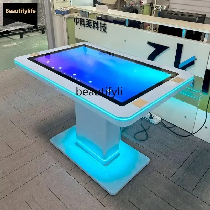 yj57 Touch Screen Game Table Waterproof Removable Smart Table with Wireless Charging Light Emitting Diode