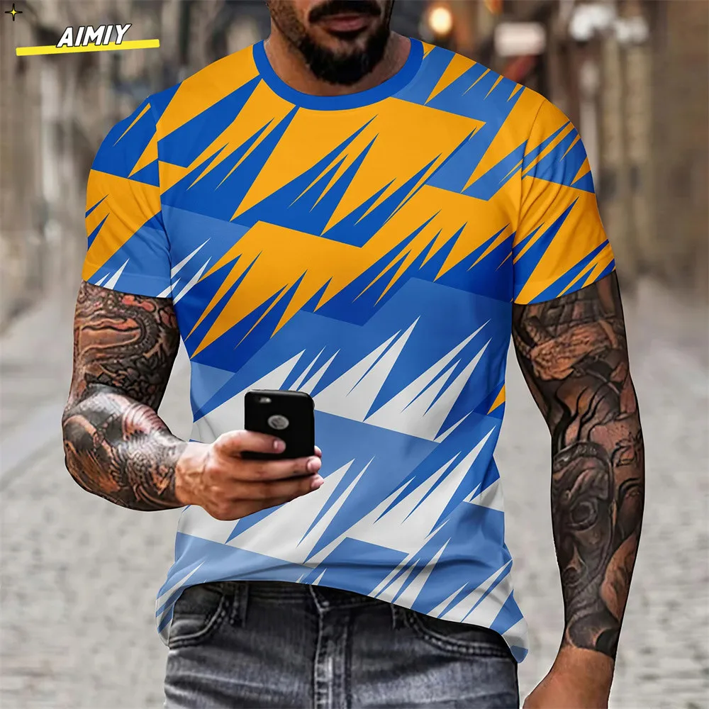 Estate Graffiti stampa 3D t-shirt da uomo Streetwear poliestere 0-collo allentato manica corta top Casual magliette larghe abbigliamento uomo