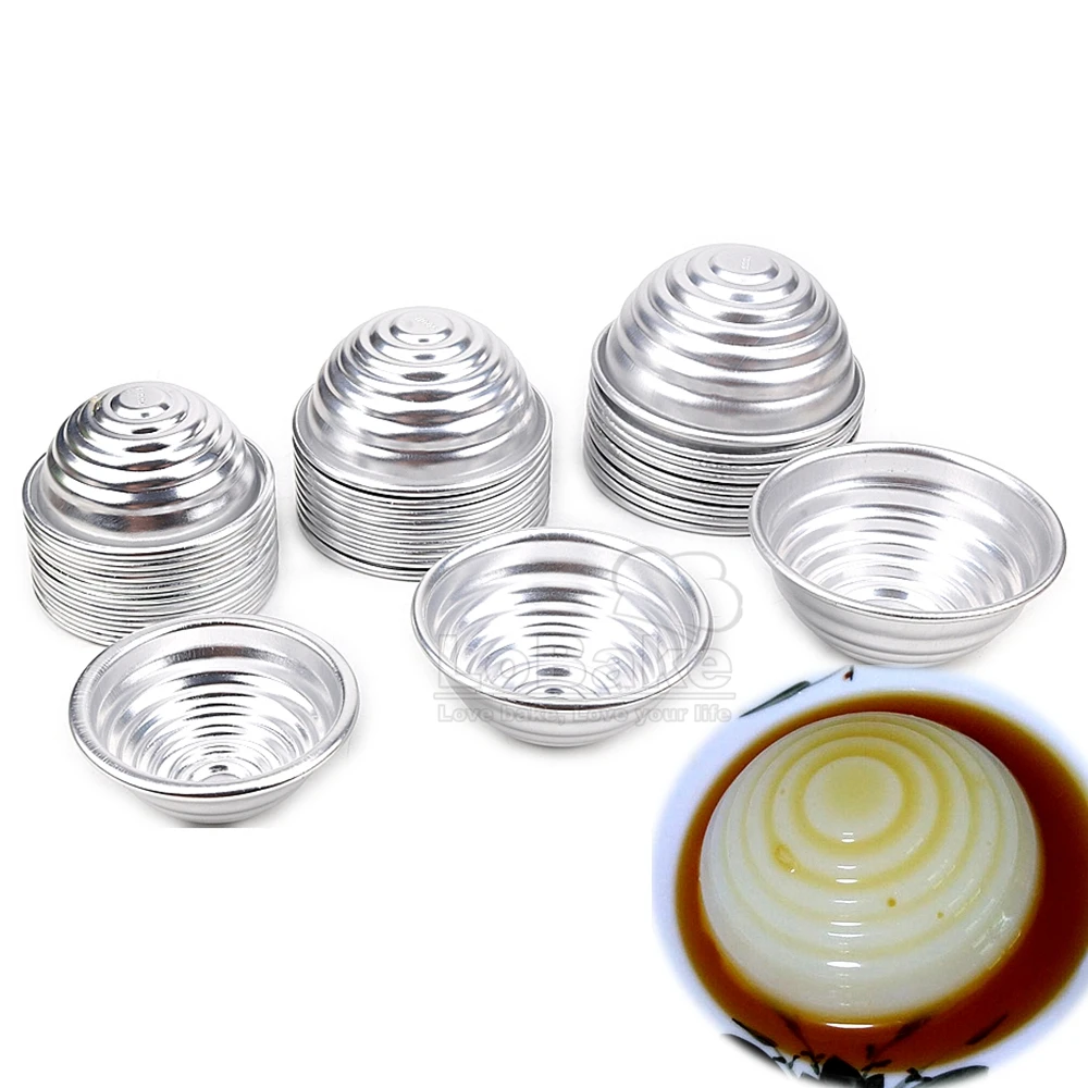 10pcs 7 8 9cm Diameter 6-Layer Cone Conus Half Ball Shape Aluminium Jelly Mold Tart Holder New Year Rice Cake Molds DIY Pastry