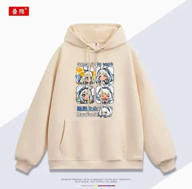 

Anime Genshin Impact Mualani Hooded Hoodie Cosplay Autumn Winter Men Women Coat Loose Jacket Tops anime