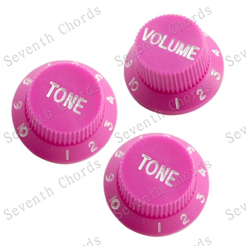 4 Stück Grüne Blaue Rote Rosa Farbige E-Gitarren-Drehknöpfe Potentiometer-Kappen Lautstärke-Ton Musikinstrument Zubehörteile – Detail 2