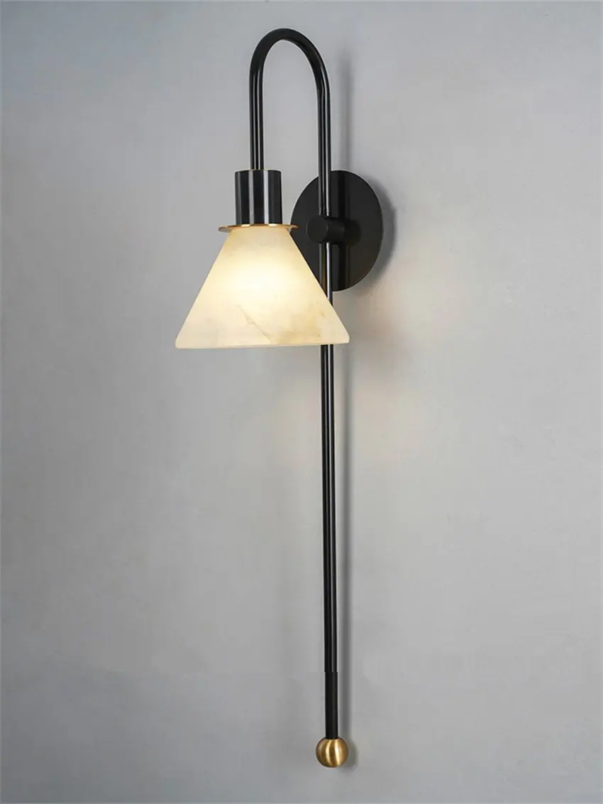 Luxury copper marble wall lamps Nordic living room dining room lamp designer wabi sabi long pole study bedroom sconces lights