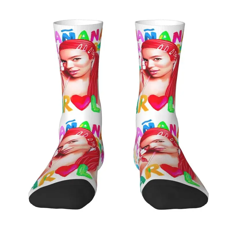 Funny Mens Manana Sera Bonito Karol G Dress Socks Unisex Warm Comfortable 3D Print Crew Socks