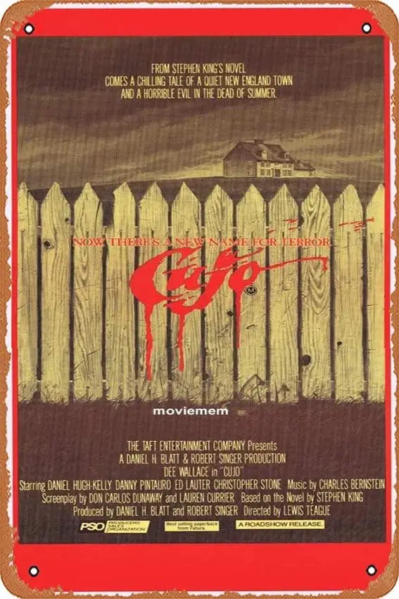 Vintage Classic Old Movie CUJO 1983 Original daybill Movie poster STEPHEN KING Horror Film Poster Metal Tin Sign TV Poster Gift