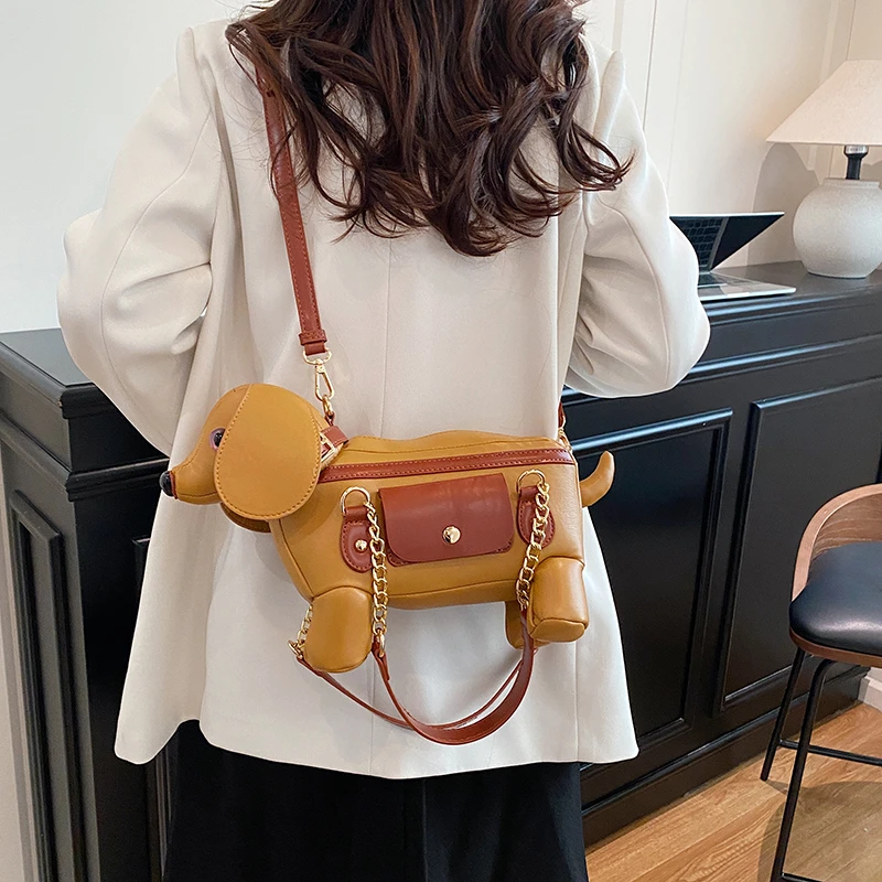 Borsa a tracolla a forma di cane da donna in pelle PU di alta qualità Borsa a tracolla da donna alla moda per borsa a tracolla femminile casual da donna