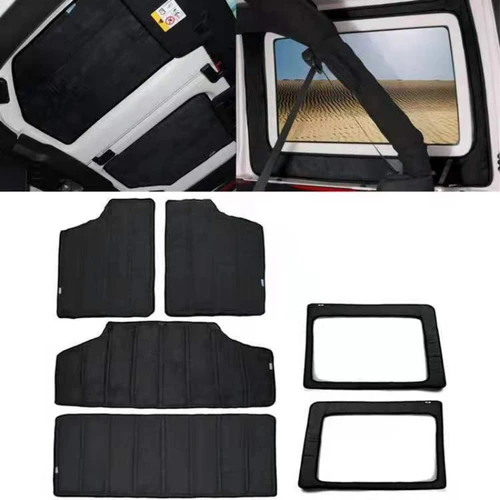 Almohadilla de cubierta de algodón con aislamiento térmico para techo/ventana trasera, alfombrilla insonorizada para Jeep Wrangler JK Jl 2012-2021 Interior de coche de 2/4 puertas