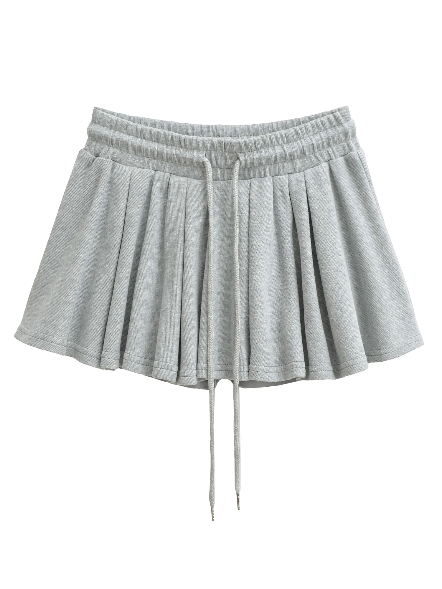 

American Retro High Waist Dstring Anti-Light f Skirt Women's Spicy Girl Elastic Waist A-Line Sports ort Skirt