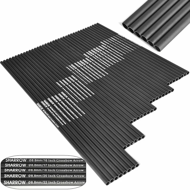 

OD 8.8mm Crossbow Bolts 16/17/18/20/22 inch Carbon Arrow Shafts Archery Arrow Rod for Crossbow Hunting Shooting Target 6/12pcs