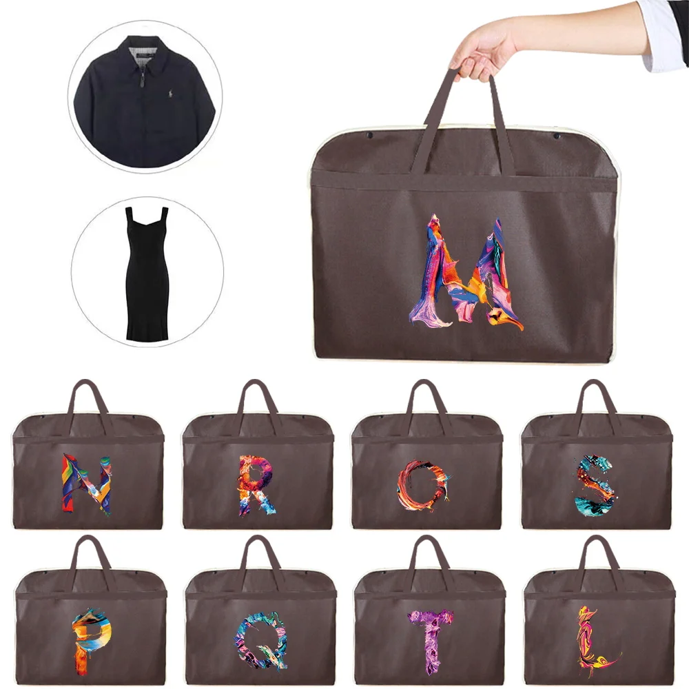 Dustproof Clothing Covers Dress Dust Cover Suit Coat Storage Bag Garment Bags 26 Letter paint Wardrobe Hanging Clothes Organizer