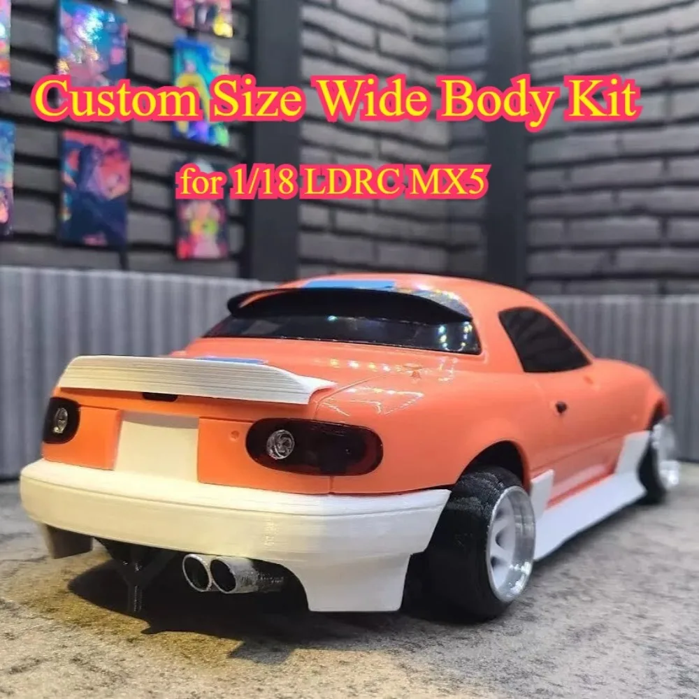 RC Drift Car Wide Body Kit Custom Color Exterior Decor Upgrade Parts for 1/18 LDRC MX5 RC Model Car Body Shell Spare Accessories