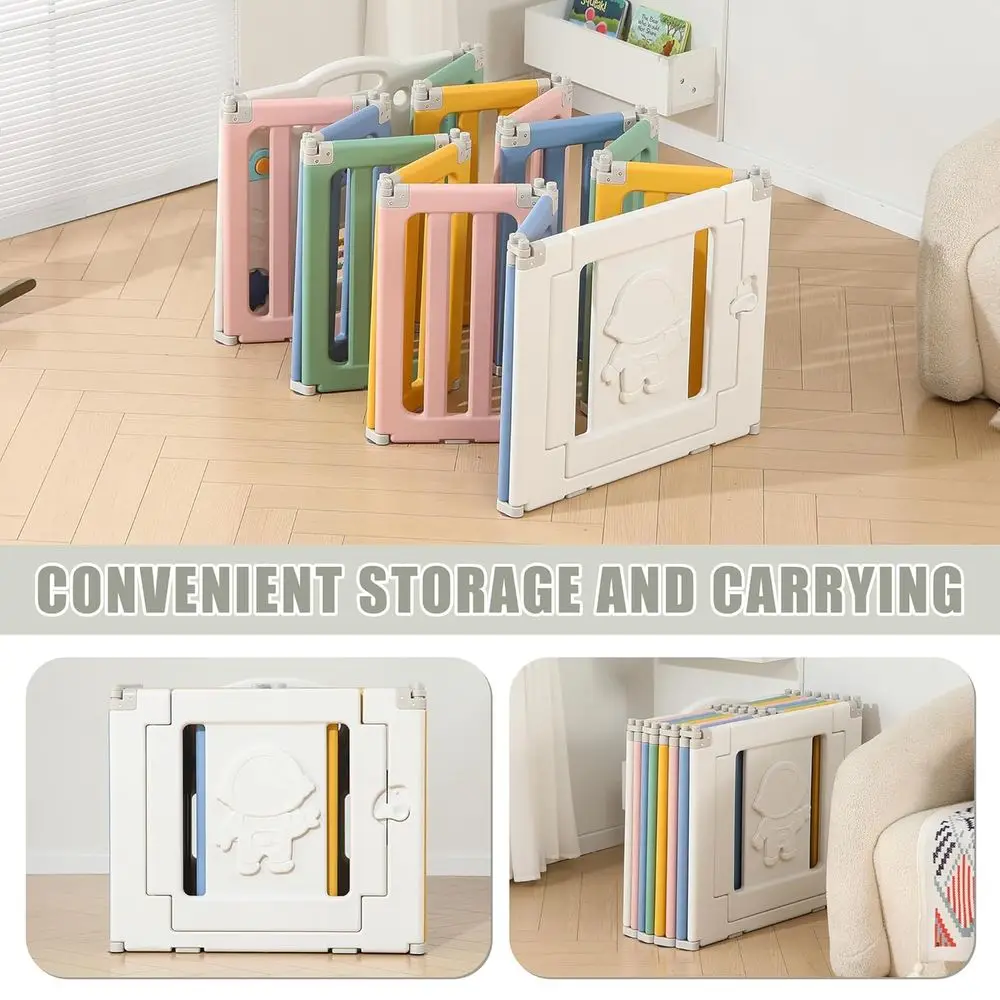 رواد فضاء كبير جدًا مكون من 14 لوحة للأطفال الصغار - سياج أمان ملون قابل للطي ومحمول #3